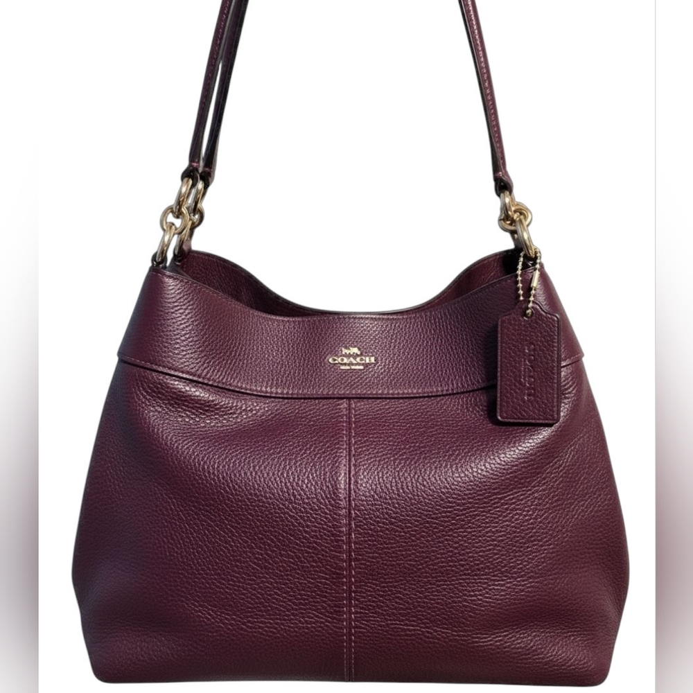 2010 Coach Lexy Oxblood Pebble Leather Shoulder Bag